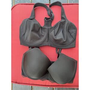 Lot Of 2 Victoria secret & More Bra Sz 34DD Black